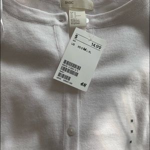 H&M Basic White Button down cardigan - Medium NWT